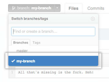 Switch to your branch